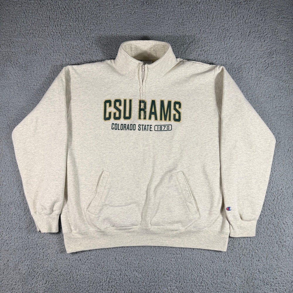 Champion CSU Rams 1/4‎ Zip Pullover Sweatshirt Men's 2XL Gray NCAA